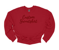 Red Pullover Custom Crew Neck Sweatshirt