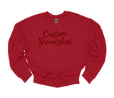 Red Pullover Custom Crew Neck Sweatshirt