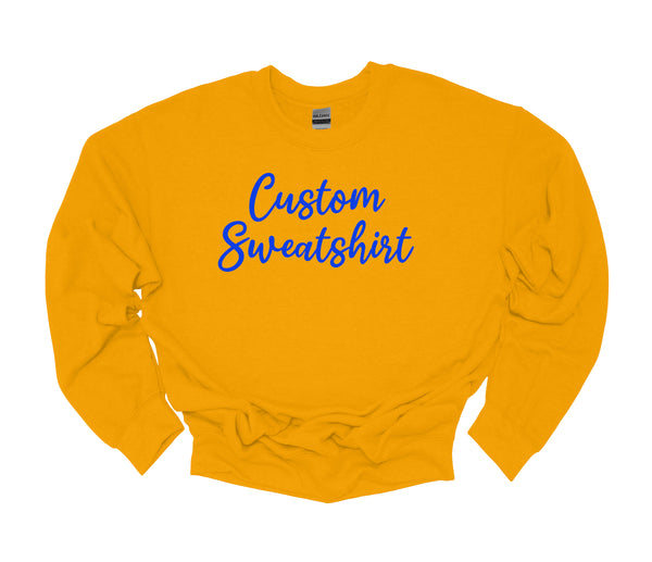 Gold Pullover Custom Crew Neck Sweatshirt