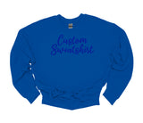 Blue Pullover Custom Crew Neck Sweatshirt